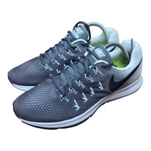 Nike Womens size 10 Air Zoom Pegasus 33 831356-002 Gray White Running Shoes